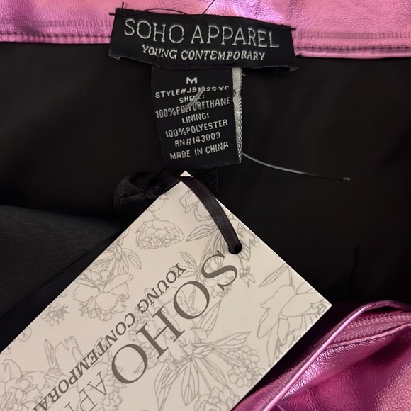 Soho Apparel Young Contemporary Faux Leather Cargo Skirt Size S NWT. Waist 24” - Picture 7 of 12